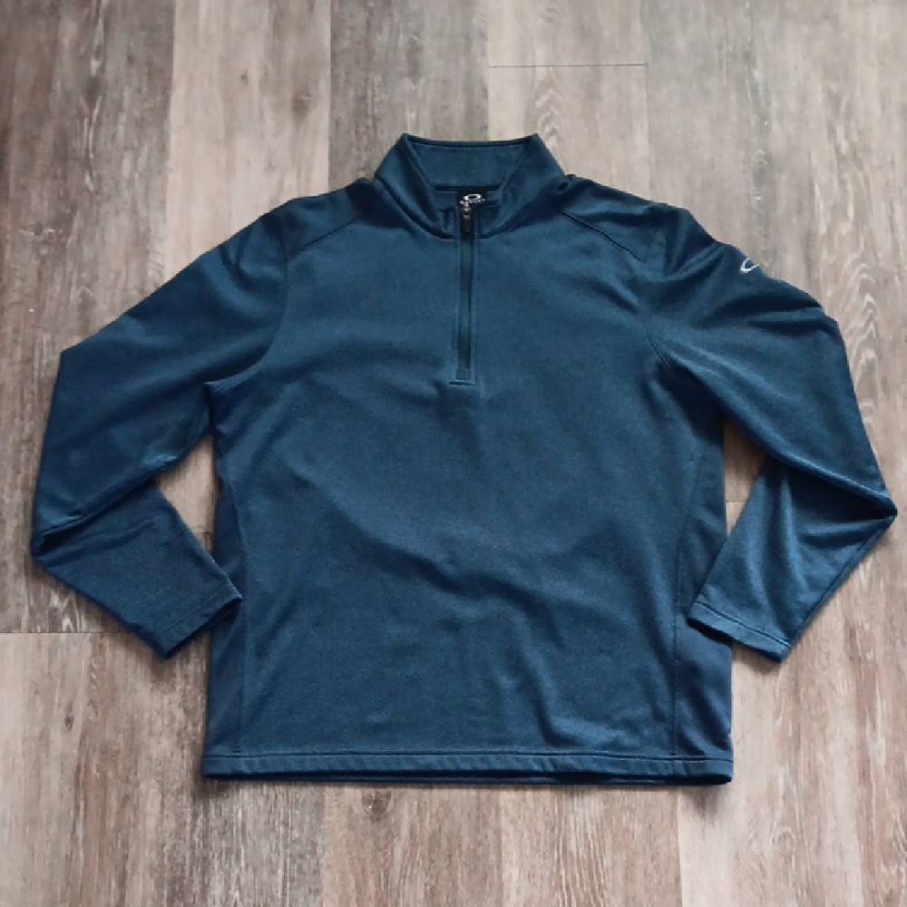 Oakley Navy 1/4 Zip Pullover Men's Medium 100% Polyester